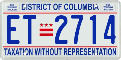 DC license plate ET2714