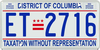 DC license plate ET2716