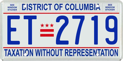 DC license plate ET2719