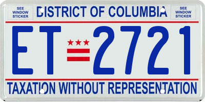 DC license plate ET2721