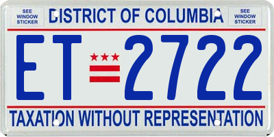 DC license plate ET2722