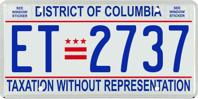 DC license plate ET2737