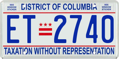 DC license plate ET2740