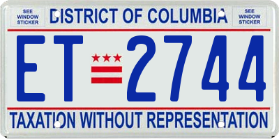 DC license plate ET2744