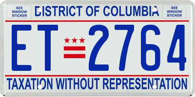 DC license plate ET2764