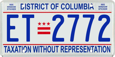 DC license plate ET2772