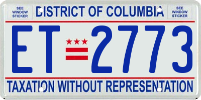 DC license plate ET2773