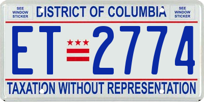 DC license plate ET2774