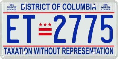 DC license plate ET2775