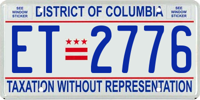 DC license plate ET2776