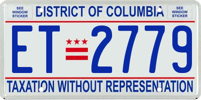 DC license plate ET2779