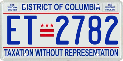 DC license plate ET2782