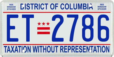 DC license plate ET2786