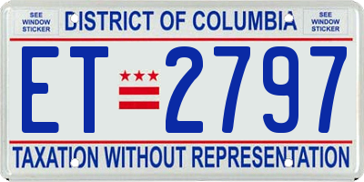 DC license plate ET2797