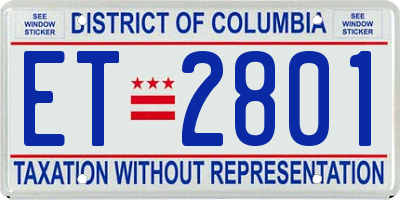 DC license plate ET2801