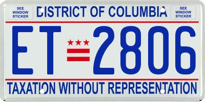 DC license plate ET2806