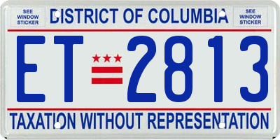 DC license plate ET2813