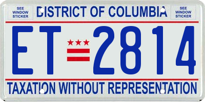 DC license plate ET2814