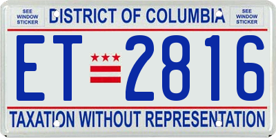 DC license plate ET2816