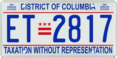 DC license plate ET2817
