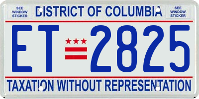 DC license plate ET2825