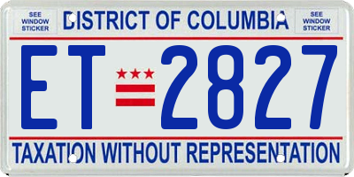 DC license plate ET2827