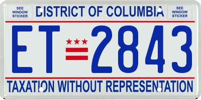 DC license plate ET2843