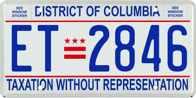 DC license plate ET2846
