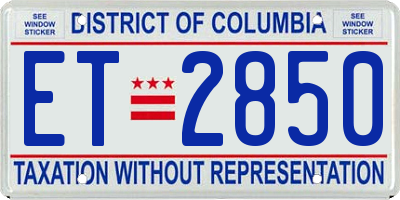 DC license plate ET2850