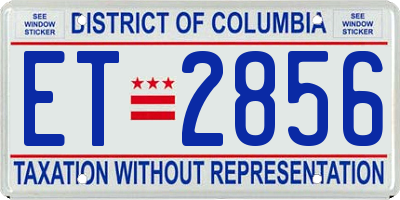 DC license plate ET2856