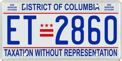 DC license plate ET2860