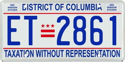 DC license plate ET2861