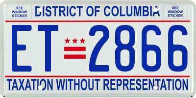 DC license plate ET2866