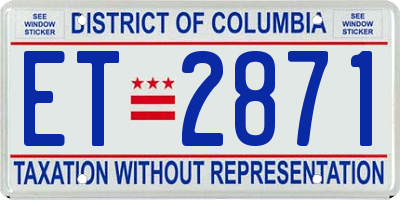 DC license plate ET2871