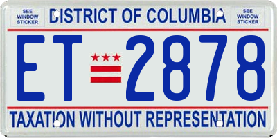 DC license plate ET2878