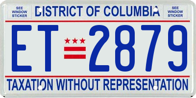 DC license plate ET2879