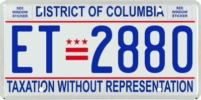 DC license plate ET2880