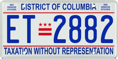 DC license plate ET2882