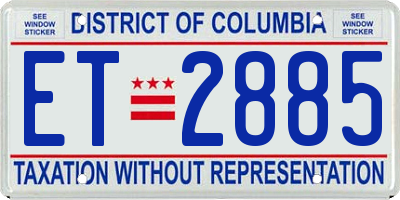 DC license plate ET2885