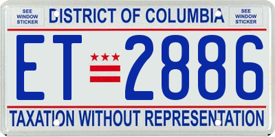 DC license plate ET2886