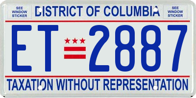 DC license plate ET2887