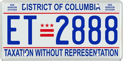 DC license plate ET2888