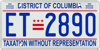 DC license plate ET2890