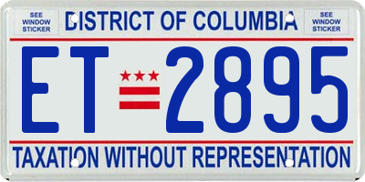 DC license plate ET2895