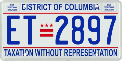 DC license plate ET2897