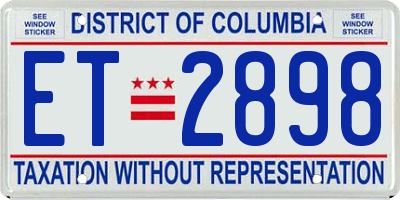 DC license plate ET2898