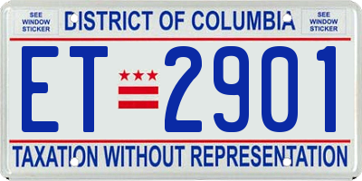DC license plate ET2901