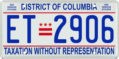 DC license plate ET2906