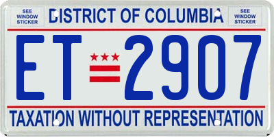 DC license plate ET2907