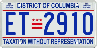 DC license plate ET2910